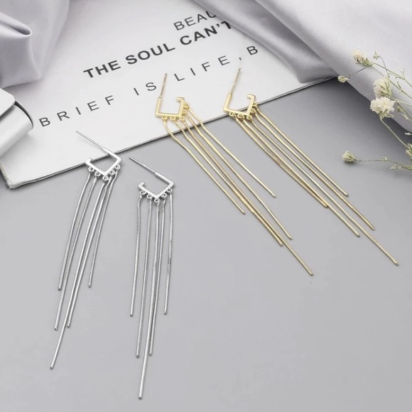 🌟18K gold plated long tassel earrings - Picture 4 of 4